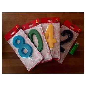 Dortová svíčka Svíčka na dort 15cm číslo 7 červená - Dekora