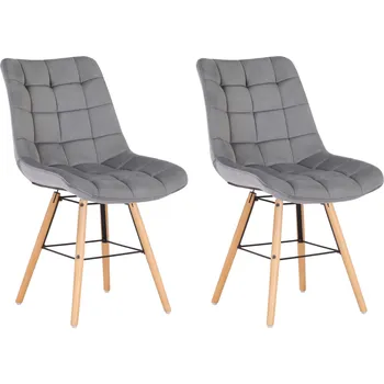 Jídelní židle Jídelní židle Gargrave - 2 ks - samet | šedé