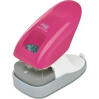 Sešívačka bez drátků, růžová, stolní, 10 listů, PLUS 31262 459727