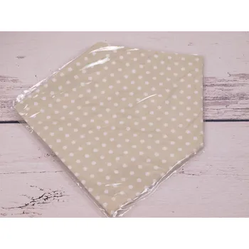 Šála Ostatní šátek bavlněný čtvercový béžový s puntíky