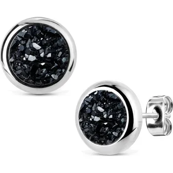 Náušnice NUBIS® Ocelové náušnice DRUZY Black - NB309