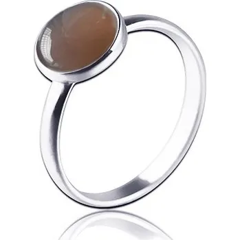 Prsten NUBIS® Stříbrný prsten Grey Agate - velikost 56 - NBP98-56