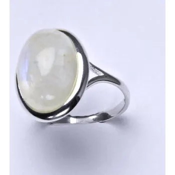 Prsten Stříbrný prsten, přírodní měsíční kámen, prstýnek ze stříbra, T 1455