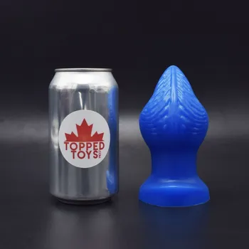 Anální kolík Topped Toys Lotus 80 Blue Steel, prémiový silikonový anální kolík 12,5 x 6,5 cm