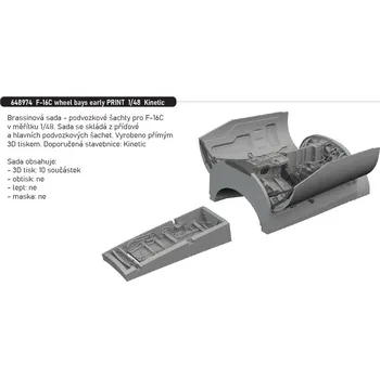 Plastikový model Eduard 1/48 F-16C wheel bays early PRINT (KINETIC)