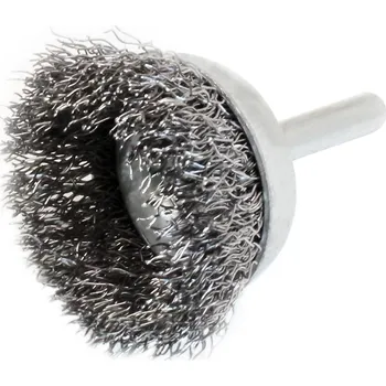 Drátěný kartáč Kartáč hrnkový, vlnitý, ocelový, 65x20 mm, stopka - SATRA