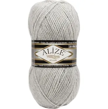 Galanterie Příze Superlana TIG s vlnou - 208 světlá šedá melír