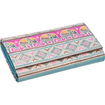 Peněženka Dámská kožená peněženka Woman Sloni tyrkysová