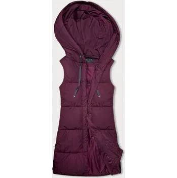 Vypasovaná dámská vesta ve vínové bordó barvě (16M9093-06) odstíny červené XL (42)