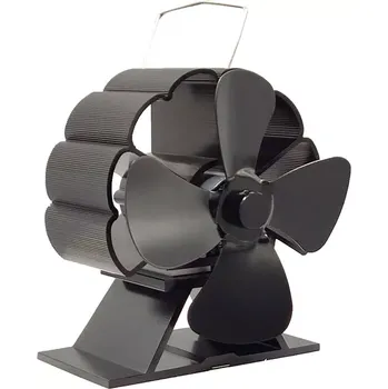 Krbové nářadí Ventilátor na kamna FLAMINGO čtyřlopatkový MINI, černý