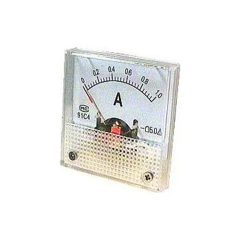 Analogový panelový ampérmetr 91C4 1A DC, s bočníkem
