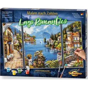 Desková hra Schipper Malování podle čísel - Romantické jezero - Lago Romantico - Triptych