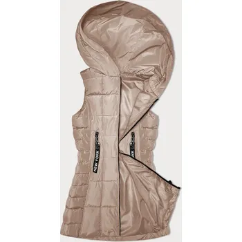 Dámská vesta Světle béžová dámská vesta s kapucí S'West (B8225-51) odstíny béžové L (40)