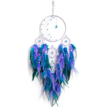Lapač snů Lapač snů - Korálkový měsíc - Modro fialový, Svítící