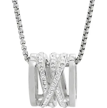 Módní doplněk JSB bijoux s.r.o. Ocelový náhrdelník s tunýlkem cik cak a s krystaly Swarovski Crystal