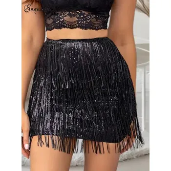 Dámské šaty Sexy krátké šaty Sequins SQ669 Barva: Černá, Velikost: S