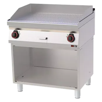 Grilovací deska 80x51 elektrická chromovaná rýhovaná s podestavbou 400 V | REDFOX - FTRC 70/80 E