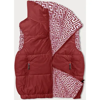 Dámská vesta Krátká červená dámská péřová vesta se stojáčkem (16M9092-270) odstíny červené L (40)