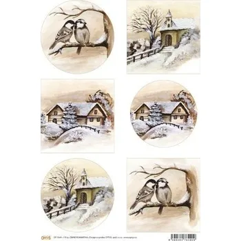 Umělecký papír Zimní romantika - designový papír A4, 170g, 1KS