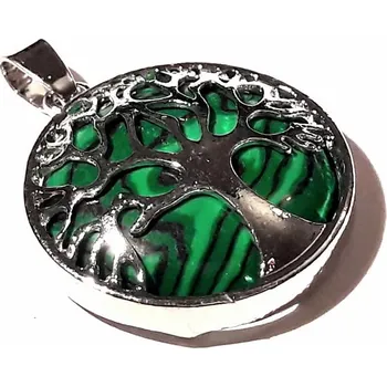 Přívěsek Strom života s malachitem kulatý