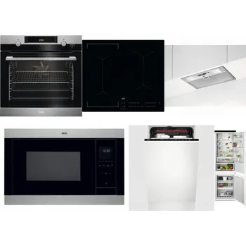 Set domácích spotřebičů AEG Mastery SteamBake BCK455350M + AEG Mastery Bridge IKE64441IB + AEG DGB3523S + AEG Mastery MSB2547D-M + AEG Mastery MaxiFlex FSE73507P + AEG TSC6M181ES