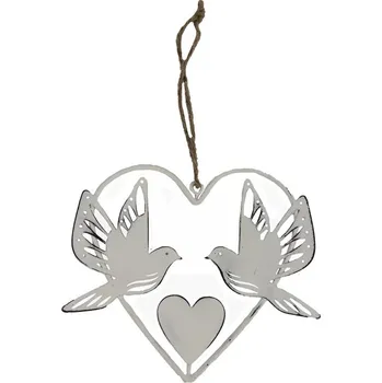 Vánoční dekorace Srdce k zavěšení K3578 - 12 × 10,5 × 0,3 cm