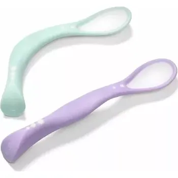 Příbor Elastické lžičky Babyono 2ks fialová/zelená (1066-03)