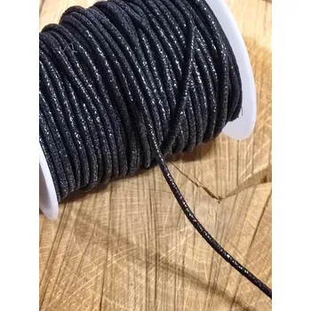 Textilní guma Kulatá pruženka Ø2 mm černá s leskem