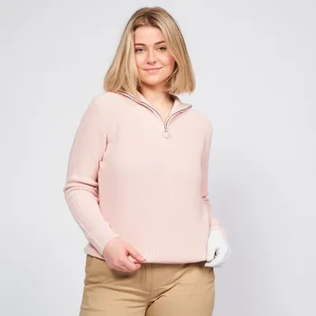 Pánský svetr INESIS Dámský golfový svetr MW500 S RŮŽOVÁ