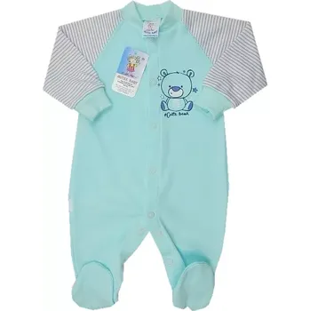 Dupačky Overal na spaní medvídek menthol Autex baby