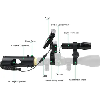 Airsoft Noční vidění puškohled lovecké obory optika zaměřovací taktické 850nm infračervené LED IR vodotěsné noční vidění lovecká kamera