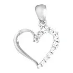 Přívěsek stříbrný Srdce se zirkony