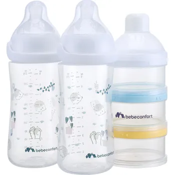 BEBECONFORT Sada kojeneckých lahví Emotion Physio 270ml 0-12m+ White 2 ks + dávkovač