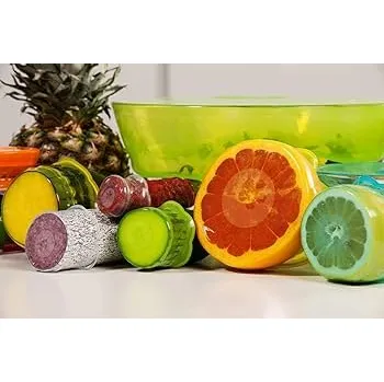 4 DÍLNÁ SADA STRETCHII - ochranné kryty na potraviny v průhledných barvách