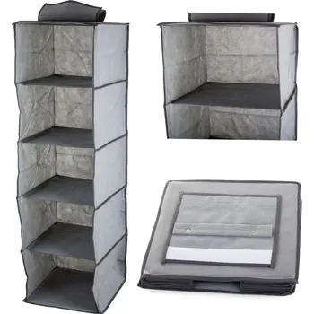 Příborník do zásuvky Organizér do skříně s 5 přihrádkami, skládací, 30cmx30cmx100cm - šedý