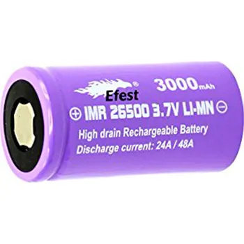 Efest Akumulátor purple 26500 IMR Efest 26500 3000mAh nabíjecí baterie plochý pol