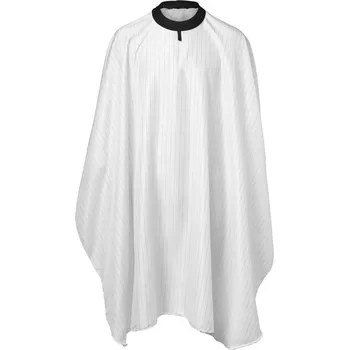 Pláštěnka BraveHead Cutting Cape w./ Silicone Neck - pláštěnka na stříhání se silikonovým límcem, na cvočky 5537 - bílá pláštěnka s černými pruhy