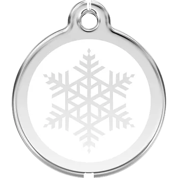 psí známka Známka Red Dingo Sněhová vločka bílá velikost známky: M - 30 mm