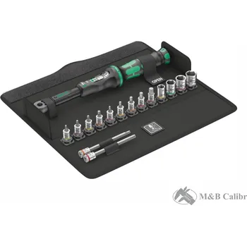 Ruční nářadí Momentový klíč Click-Torque A 5 s ráčnou 1/4" 2,5-25 Nm WERA 16 dílná sada