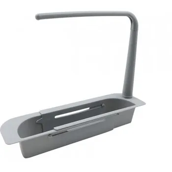 Stojan na mycí prostředky Odkládací teleskopická polička do dřezu 27 x 9 x 5,5 cm šedá