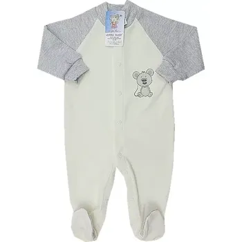 Kojenecký overall Overal na spaní bavlna smetanová Myška s ocáskem