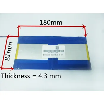 Akumulátor 3.7V 8000mAH [4381180] PLIB Li-pol Li-iontová baterie pro tablet PC PIPO M9 pro 3g / max M9 čtyřjádrové