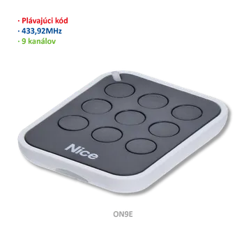 NICE Vysielač ERA 9-kanálový, 433.92MHz, plávajúci kód, čierny