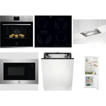 Set domácích spotřebičů ELECTROLUX KODGH70TX + ELECTROLUX EHF6343FOK + ELECTROLUX LFG716X + ELECTROLUX EMS4253TEX + ELECTROLUX EEA27200L + ELECTROLUX LND5FE18S