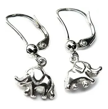Náušnice Stříbrné visací náušnice slon - NK7/773 (Stříbrné náušnice se slony)