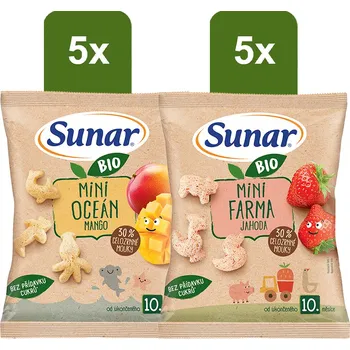 Sunar BIO křupky Mini mix karton (10 x 18 g)