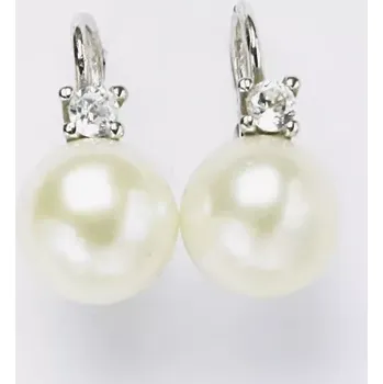 Náušnice Stříbrné náušnice přírodní perla bílá - NK1287 (Stříbrné náušnice s perlou přírodní 10 mm)