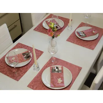 prostírání HEDVA ČESKÝ BROKÁT Ubrus Odaska prostírání 30x40 set 2 ks GIRLANDY růžová