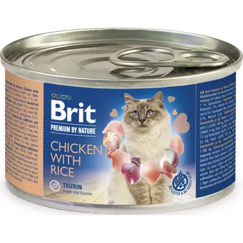 Krmivo pro kočku Brit Premium Cat by Nature konz Chicken&Rice 200g (min. odběr 24 ks)