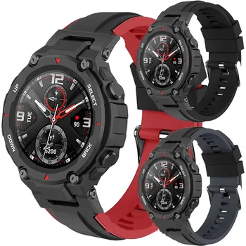 Dvoubarevný Silikonový Pásek Na Amazfit T-Rex 2 Barva: Červená